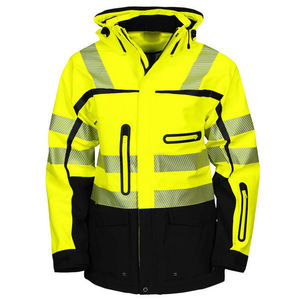 Hi Vis impermeable LED Flash ropa de trabajo de invierno logotipo personalizado bolsillo con cremallera con capucha protección de construcción ropa de seguridad para hombres - Product Image 1
