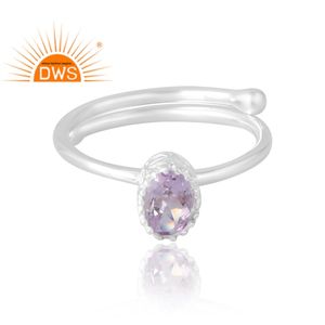 Nuevo diseño de tendencia, anillo de piedras preciosas de amatista Rosa Natural de Plata de Ley 925, joyería personalizada para mujer, regalo para ella - Product Image 3