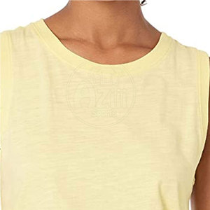 Camiseta sin mangas de algodón transpirable de alta calidad para mujer, logotipo frontal, colores y diseños personalizables, venta al por mayor - Product Image 6