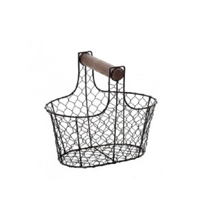 Panier de rangement pour oeufs et fruits/légumes en fil métallique noir ménage haut indien pour la cuisine à domicile en gros - Product Image 6