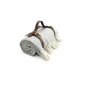 High-Quality Wool <b>Blanket</b> Ivory Herringbones Design by Indian Manufacturer - Product Image 3