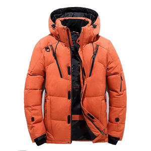 Veste bomber matelassée noire d'hiver à capuche de haute qualité en gros pour hommes, taille plus, style streetwear, imperméable - Product Image 1