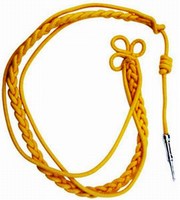 Aiguillette d'officier vintage originale, design russe URSS soviétique, cordon métallique tressé avec finition enduite, pour vêtements et textiles de maison de haute qualité