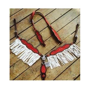 ชุดปกหน้าอกหนัง DD คุณภาพสูงพร้อมหูข้างเดียวทำด้วยมือลูกปัด Sier สำหรับม้าหลากสี - Product Image 1