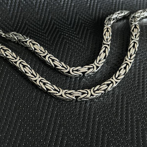 Byzantine 7.5 mm Necklace and Bracelet Combination Silver <b>Men</b> Jewelry Hi Hop Bracelet King Jewelry Wholesale From Turkey - Product Image 3