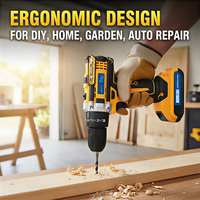 Ensemble d'outils de perçage, perceuse-visseuse sans fil 21V Max, 2 vitesses, moteur haute performance, comprend 2 batteries Li-Ion 1.3Ah, chargeur