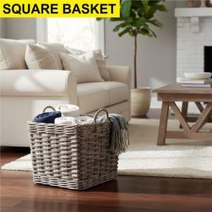 ตะกร้าหวายงานฝีมือ คอลเลคชั่นเกรย์คูบู - Product Image 4