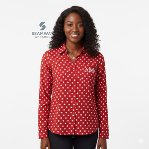 Delta |   Sigma |   Camisa de vestir formal con botones de la hermandad Theta, camisa de negocios tejida con cuello y botones frontales para mujer - Product Image 5