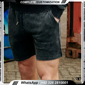 Personalizado de los hombres de ácido lavado Vintage 100% algodón francés Terry cordón pantalones cortos para los hombres - Product Image 3