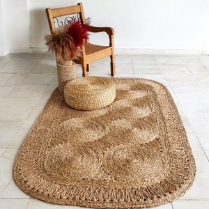 Alfombra tejida a mano natural de alta calidad, tapete redondo de jacinto de agua, alfombras de lujo para decoración de sala de estar - Product Image 5