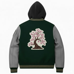 Chaquetas Varsity con Parches Bordados Personalizados para Hombre, Proveedor Directo de Fábrica, Ropa Casual, Chaquetas Varsity con Capucha para Hombre - Product Image 2