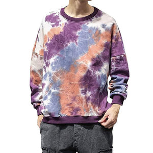 Sudadera con Capucha Casual de Invierno para Hombre, 100% Algodón, con Estampado Digital Tie-Dye y Bordado, Transpirable - Product Image 1