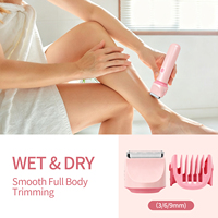 Rasoir corporel 2 en 1 pour femmes, tondeuse électrique rechargeable, épilateur pour le bikini et les aisselles, étanche IPX7
