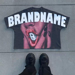 Camiseta de Hombre de Algodón Tejido, Corte Holgado, Cuello Redondo, Estampado Animal, 250g, Transpirable, Anti-Pilling, Manga Corta - Product Image 5