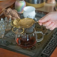 Cuillère-filtre portable en acier inoxydable à mailles fines couleur or rose pour café, thé et poudre, écologique