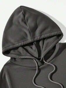 Sweat à capuche imprimé bouffant avec motif imprimé de lettres avec épaules tombantes personnalisées, sweats à capuche pour femme au meilleur prix - Product Image 3