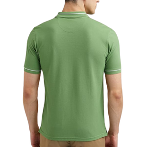 Camiseta Polo Verde para Hombre con Cuello en Contraste, Algodón Suave, Manga Corta, Estilo Casual, Moderno, Cómodo para Uso Diario, Transpirable - Product Image 2