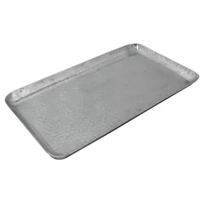 Plateau de service rectangulaire en aluminium argenté de haute qualité, fait à la main, compatible lave-vaisselle, style américain, 100 pièces pour la cuisine et la salle à manger - Product Image 1