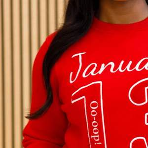 J13 January 13 Chenille Crewneck Sweatshirt Premium <b>Fleece</b> Sorority Apparel Greek DST Delta Red Heritage <b>Top</b> - Product Image 5