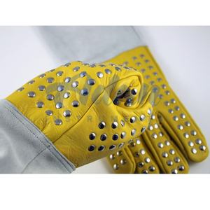 ADAN INSTRUMENTOS Guantes de cuero de manga larga personalizados para instrumentos veterinarios Protección contra mordeduras y patas para el manejo de animales - Product Image 6