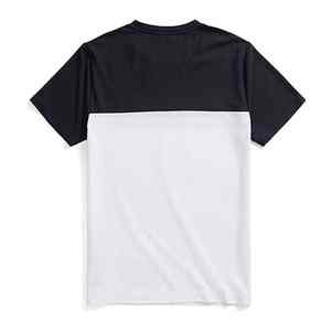 T-shirt en coton à col en V et manches courtes personnalisé pour homme, streetwear léger, impression de logo, toutes les couleurs - Product Image 1