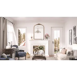 Espejo con marco plateado montado en la pared Rectangular de diseño moderno elegante, decoración navideña para el hogar, recién llegado, precio al por mayor - Product Image 6