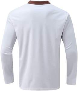 Automne hiver hommes Double face polaire 100% coton solide demi pour col roulé couche de Base chaud respirant coréen haut décontracté - Product Image 3