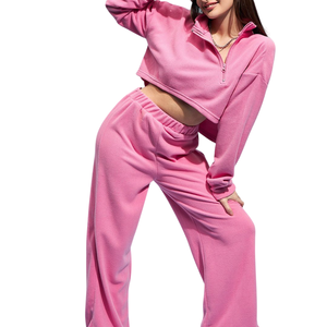 Sweat à capuche personnalisé pour femmes demi-fermeture éclair pull court avec tissu polaire et conception de haut court vierge pour la tendance de style audacieux - Product Image 5