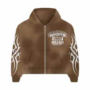 Sudadera con capucha de hombre lavada Vintage de alta calidad diseño personalizado Sun Fade 100% algodón ropa de calle de invierno caliente-sudaderas con capucha al por mayor - Product Image 5