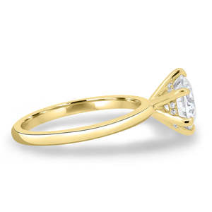 Anillos de compromiso de Joyería de diamantes de forma redonda 18K 6 garras diseñador oculto Halo solitario anillos IGI certificado laboratorio de diamantes cultivado - Product Image 2