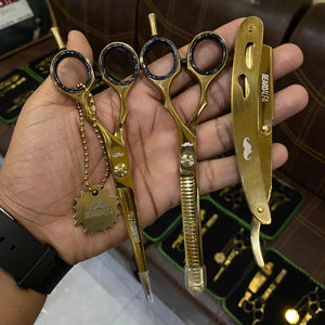 ชุดกรรไกรตัดผม6 1/2สีทองแบบมืออาชีพชุดเครื่องมือจัดแต่งทรงผมอเนกประสงค์คุณภาพสูงทนทาน3ชิ้น - Product Image 6