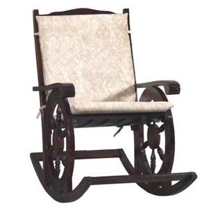 Fauteuil inclinable en bois de luxe fabriqué à la main en bois massif Desi Designer indien fait à la main fauteuil à bascule solide inclinable - Product Image 6