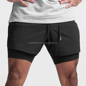 Pantalones Cortos Deportivos de Compresión Personalizados 2 en 1 con Estampado de Diseñador, de Nailon, para Gimnasio, Entrenamiento, Deportes, para Hombre, de Doble Capa - Product Image 1