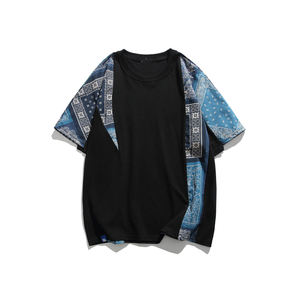 เสื้อยืดฮิปฮอปโอเวอร์ไซส์สำหรับผู้ชายผ้าคอตตอน100% ไหล่ขนาดใหญ่พิมพ์ลายพัฟตามสั่งสำหรับฤดูร้อน - Product Image 1