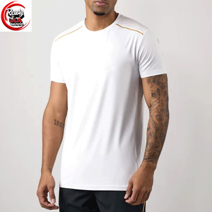 เสื้อยืดกีฬาฟิตเนสเข้ารูปคอกลมผ้าคอตตอนสำหรับผู้ชาย100% - Product Image 1