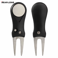 Outil de réparation de divots de golf magnétique à lame escamotable avec marqueur de balle vierge, personnalisable avec logo du fabricant, accessoire de golf pliable pour cadeau