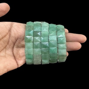Hermosa pulsera de cuentas rectangulares de Aventurina verde de gran calidad, venta al por mayor, piedras preciosas de cristal Natural, artesanías de piedras semipreciosas - Product Image 2