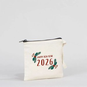 Bolsa de algodón personalizada de Año Nuevo, 6 5 (15 13 cm), bolsa con cremallera, embalaje para regalo navideño, diseño de campanas de Feliz Año Nuevo, reutilizable - Product Image 5