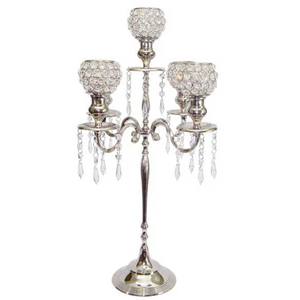 Candelabros de mosaico de espejo dorado con 5 brazos restaurante y hoteles decoración de entrada candelabros hechos a mano para decoración de Navidad - Product Image 2