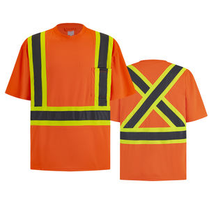 Camiseta de Alta Visibilidad para Hombre, Clase 3 ANSI Tipo R, Manga Larga, Resistente, con Espalda en X Reflectante, para Construcción - Product Image 2