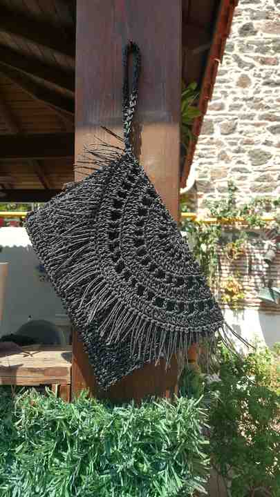 Handcrafted Summer Bohemian Tassels Crochet Purse for Women for Pink Beach Clutch Raffia Bag Made From Paper Straw