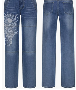 <b>Women's</b> Summer Flat Front <b>Baggy</b> Denim High Waisted Y2K Wide Leg Oversized Plus Size Boyfriend <b>Cargo</b> Jeans Streetwear - Product Image 2