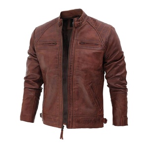 High Quality <b>Men's</b> Winter Fashion Leather <b>Jackets</b> Breathable Motorbike Customized Color Logo OEM Service Anti-Bacterial Low MOQ - Product Image 4