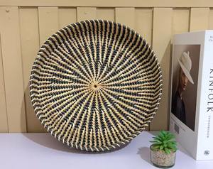 <b>Beach</b> Theme Handmade Rattan Round Serving Tray Luxury Decorative Accent Perfect Seasonal <b>Gifting</b> and Home Display - Product Image 1