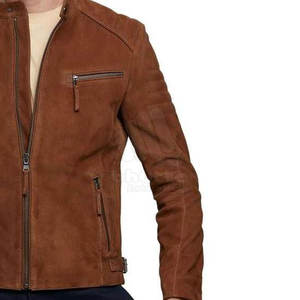 Vestes en daim pour hommes avec col montant et logo sur le devant - Design moderne pour le streetwear et le quotidien - Product Image 6