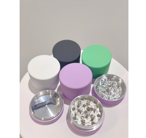 handmade natural Minimalist 3 pieces Matte Herb Grinder Aluminum herb grinder price products - Product Image 2