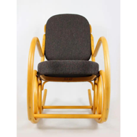 Fauteuil à bascule moderne en rotin naturel avec coussin pour salon et terrasse – Fauteuil paresseux de grand-père – En stock