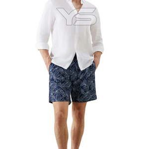 100% Polyester Casual Board Shorts with Custom Logo Mid Waist Breathable Drawstring Closure Solid Pattern Sublimation Short - Product Image 5