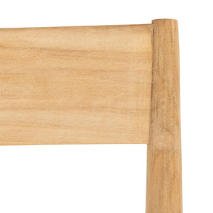 Silla de comedor de diseño moderno con marco de madera maciza de teca con asiento de cuero tejido para uso interior y exterior para el hogar o la villa - Product Image 6