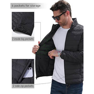 Veste matelassée légère unisexe, respirante, fermeture éclair, imperméable, coupe-vent, isolée, softshell, manteau d'hiver, vêtements d'extérieur personnalisables - Product Image 5